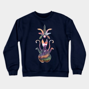 Galaxy Vase Cat :: Canines and Felines Crewneck Sweatshirt